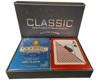 Red Blue Classic Ten 100% Plastic Playing Cards Poker Size Jumbo Index