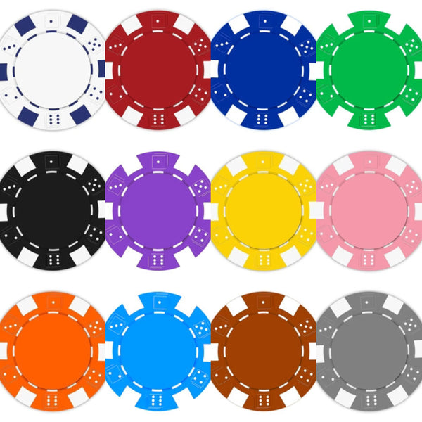 Sample Pack Striped Dice 11.5 Gram Poker Chips