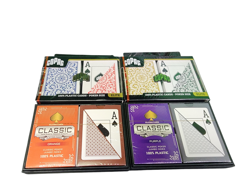 4 SET SPECIAL 2 Copag + 2 Classic Poker Size Jumbo Index Plastic Playing Cards