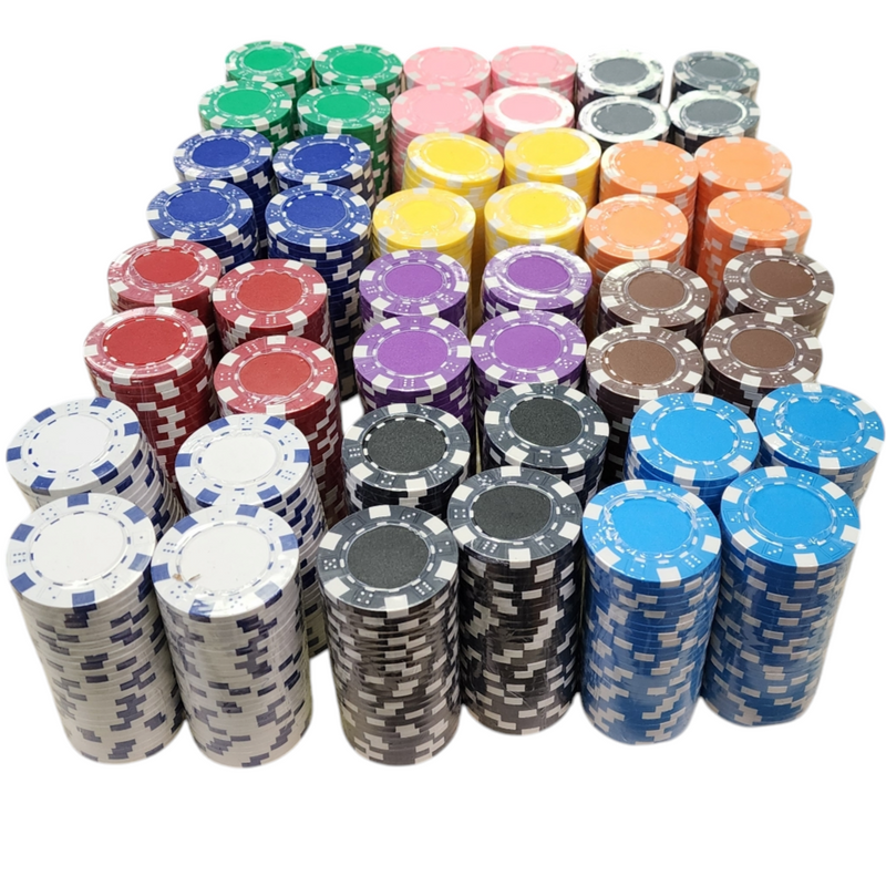 Blue Striped Dice 11.5 Gram - 100 Poker Chips