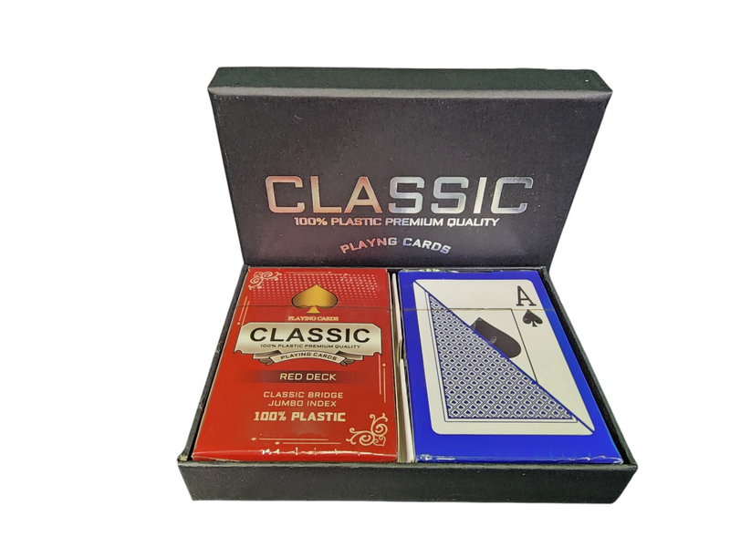 1 Dozen 12 Sets Special Classic 100% Plastic Playing Cards Bridge Size Jumbo Index