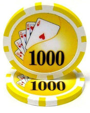 CLEARANCE $1000 Blemished Dark Yellow Yin Yang 13.5 Gram - 500 Poker Chips