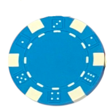 Light Blue Striped Dice 11.5 Gram - 100 Poker Chips