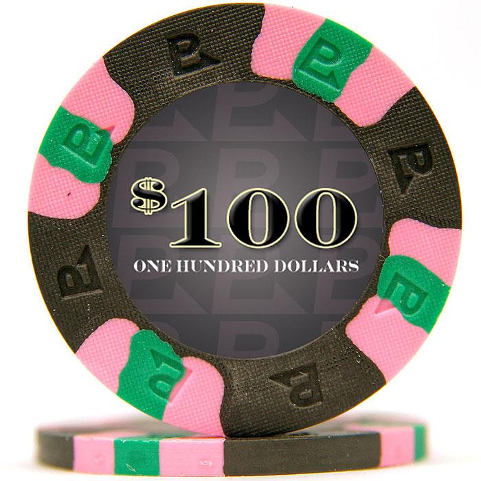 $100 Black Nexgen Remix Pro Clay Poker Chips