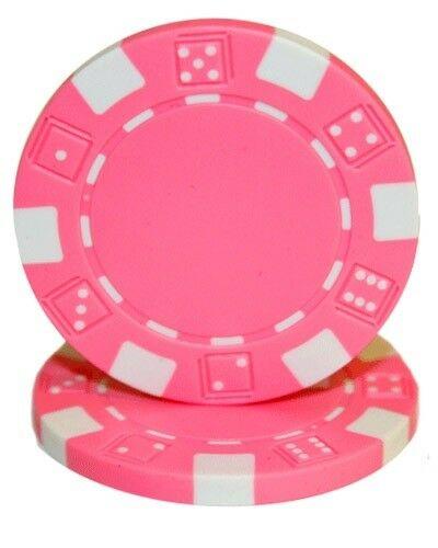 Pink Striped Dice 11.5 Gram - 100 Poker Chips